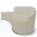 Sofá 3 Lugares Curvo Sala de Estar Living Firenze Direito D02 Corano Bege 210 cm C-26 - Lyam