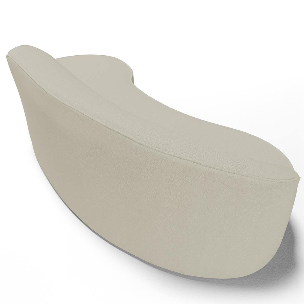 Sofá 3 Lugares Curvo Sala de Estar Living Firenze Direito D02 Corano Bege 210 cm C-26 - Lyam