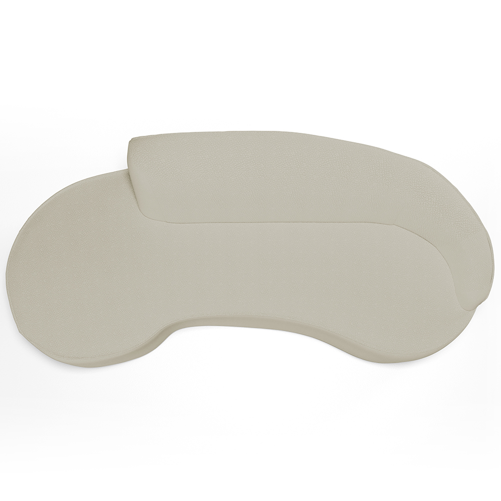 Sofá 3 Lugares Curvo Sala de Estar Living Firenze Direito D02 Corano Bege 230 cm C-26 - Lyam