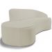 Sofá 3 Lugares Curvo Sala de Estar Living Firenze Direito D02 Corano Bege 230 cm C-26 - Lyam