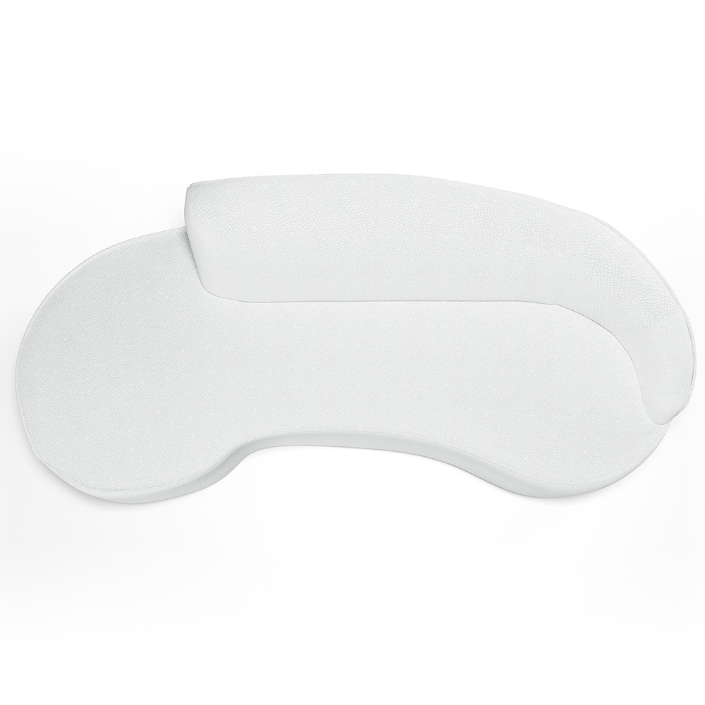 Sofá 3 Lugares Curvo Sala de Estar Living Firenze Direito D02 Corano Branco 210 cm C-12 - Lyam