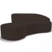 Sofá 3 Lugares Curvo Sala de Estar Living Firenze Direito D02 Corano Marrom 180 cm C-34 - Lyam