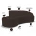 Sofá 3 Lugares Curvo Sala de Estar Living Firenze Direito D02 Corano Marrom 180 cm C-34 - Lyam