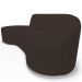 Sofá 3 Lugares Curvo Sala de Estar Living Firenze Direito D02 Corano Marrom 180 cm C-34 - Lyam