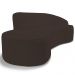 Sofá 3 Lugares Curvo Sala de Estar Living Firenze Direito D02 Corano Marrom 180 cm C-34 - Lyam