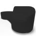 Sofá 3 Lugares Curvo Sala de Estar Living Firenze Direito D02 Corano Preto 180 cm C-05 - Lyam