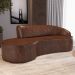 Sofá 3 Lugares Curvo Sala de Estar Living Firenze Direito D02 Couríssimo Marrom 210 cm B-38 - Lyam