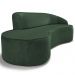 Sofá 3 Lugares Curvo Sala de Estar Living Firenze Direito D02 Couríssimo Verde 210 cm B-89 - Lyam