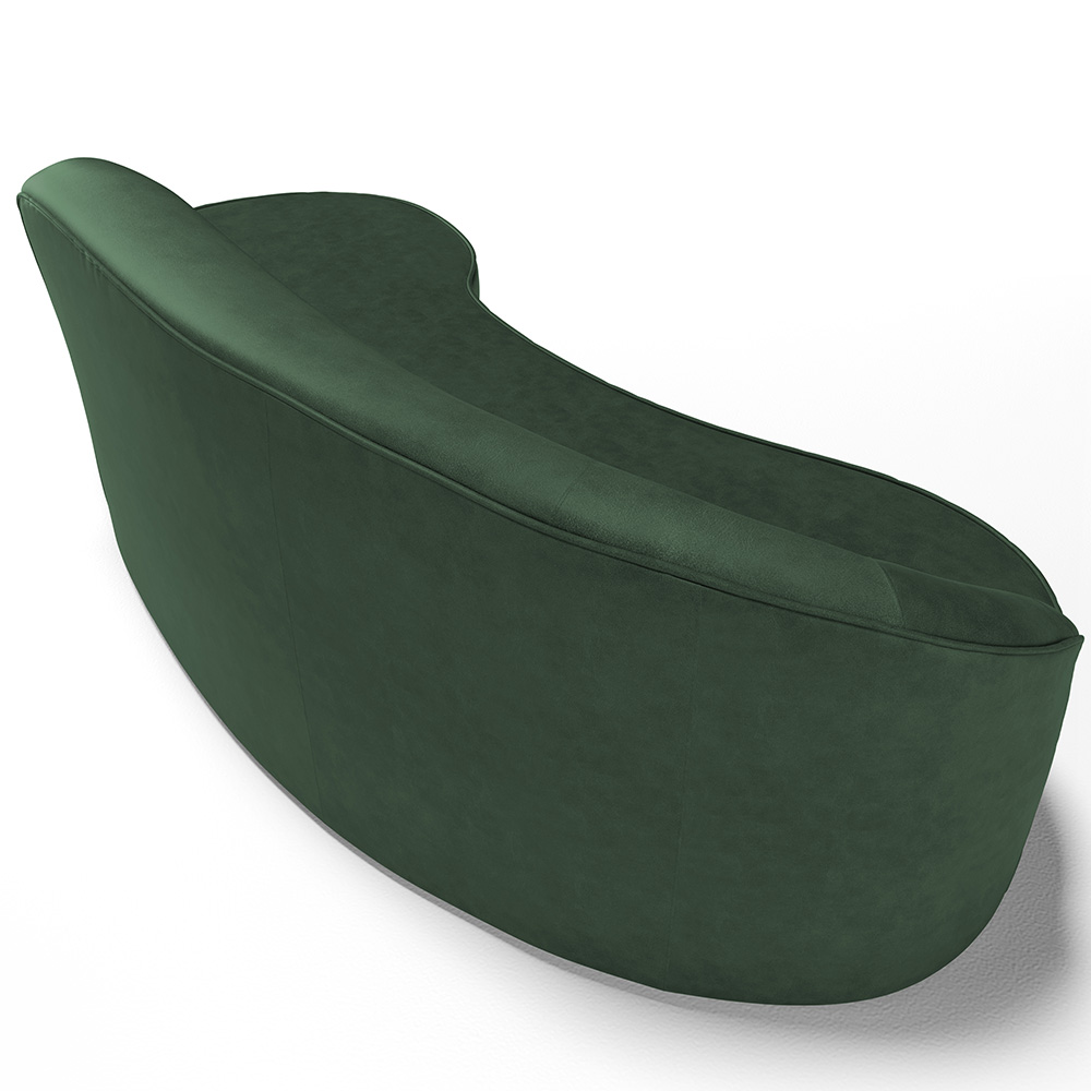 Sofá 3 Lugares Curvo Sala de Estar Living Firenze Direito D02 Couríssimo Verde 210 cm B-89 - Lyam