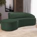Sofá 3 Lugares Curvo Sala de Estar Living Firenze Direito D02 Couríssimo Verde 230 cm B-89 - Lyam