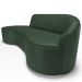 Sofá 3 Lugares Curvo Sala de Estar Living Firenze Direito D02 Couríssimo Verde 230 cm B-89 - Lyam