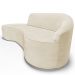 Sofá 3 Lugares Curvo Sala de Estar Living Firenze Direito D02 Linho Bege 180 cm D-463 - Lyam
