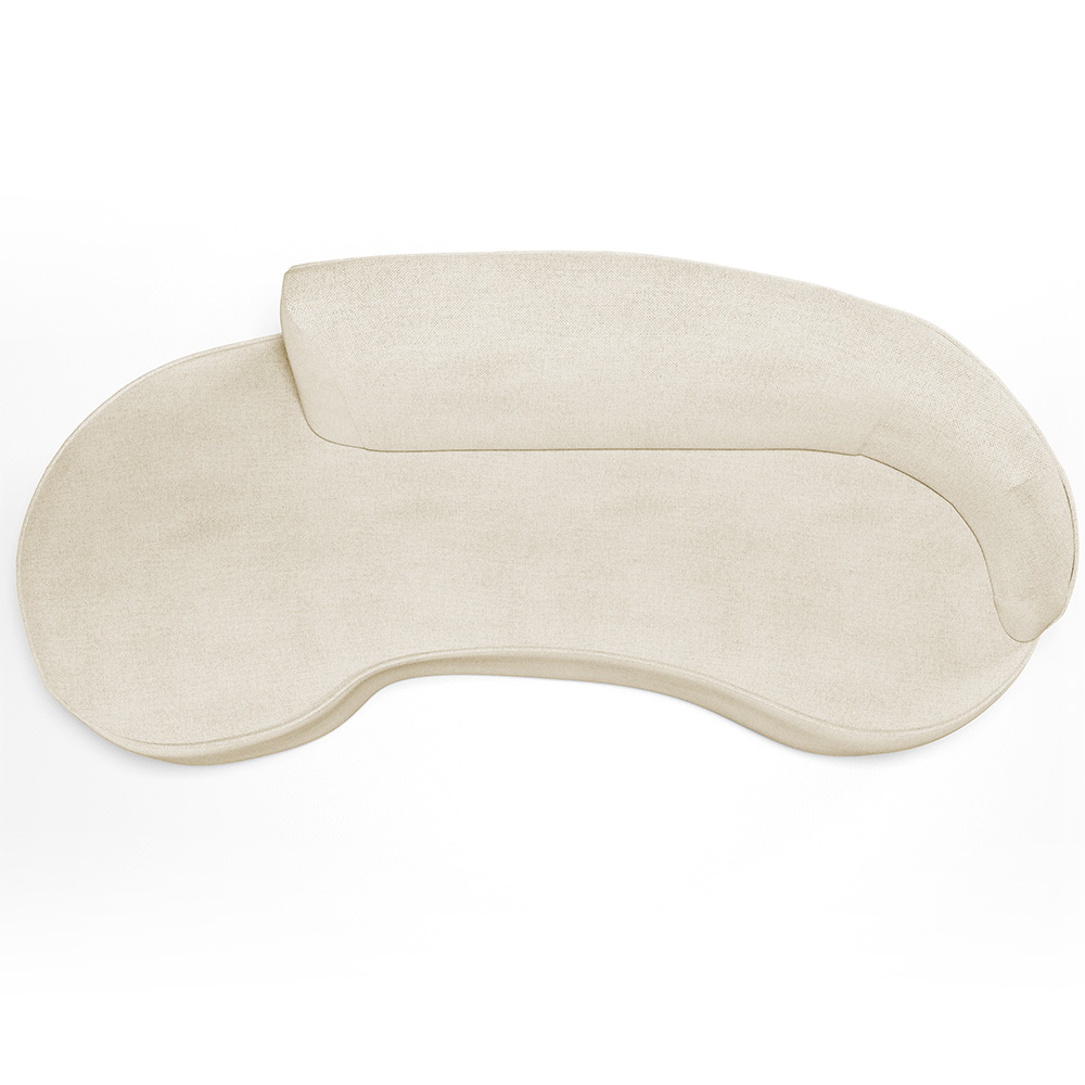 Sofá 3 Lugares Curvo Sala de Estar Living Firenze Direito D02 Linho Bege 180 cm D-463 - Lyam
