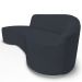 Sofá 3 Lugares Curvo Sala de Estar Living Firenze Direito D02 Linho Chumbo 210 cm D-465 - Lyam