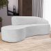 Sofá 3 Lugares Curvo Sala de Estar Living Firenze Direito D02 Linho Cinza 180 cm D-315 - Lyam