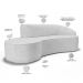 Sofá 3 Lugares Curvo Sala de Estar Living Firenze Direito D02 Linho Cinza 180 cm D-315 - Lyam