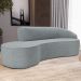 Sofá 3 Lugares Curvo Sala de Estar Living Firenze Direito D02 Linho Cinza 180 cm D-474 - Lyam