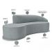 Sofá 3 Lugares Curvo Sala de Estar Living Firenze Direito D02 Linho Cinza 180 cm D-474 - Lyam