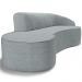 Sofá 3 Lugares Curvo Sala de Estar Living Firenze Direito D02 Linho Cinza 180 cm D-474 - Lyam