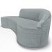 Sofá 3 Lugares Curvo Sala de Estar Living Firenze Direito D02 Linho Cinza 180 cm D-474 - Lyam