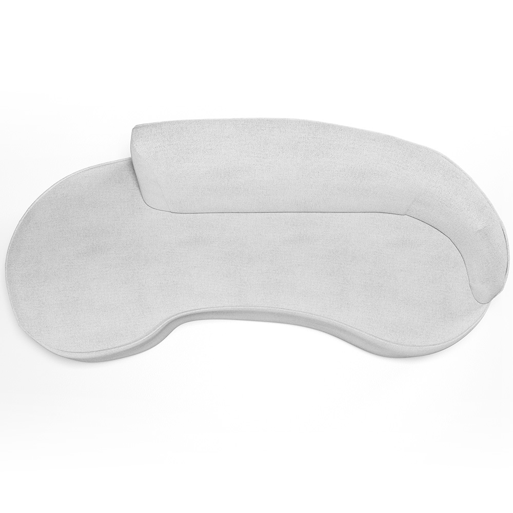 Sofá 3 Lugares Curvo Sala de Estar Living Firenze Direito D02 Linho Cinza 210 cm D-315 - Lyam