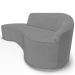 Sofá 3 Lugares Curvo Sala de Estar Living Firenze Direito D02 Linho Cinza Escuro 180 cm C-416 - Lyam