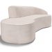 Sofá 3 Lugares Curvo Sala de Estar Living Firenze Direito D02 Linho Cru 180 cm D-461 - Lyam