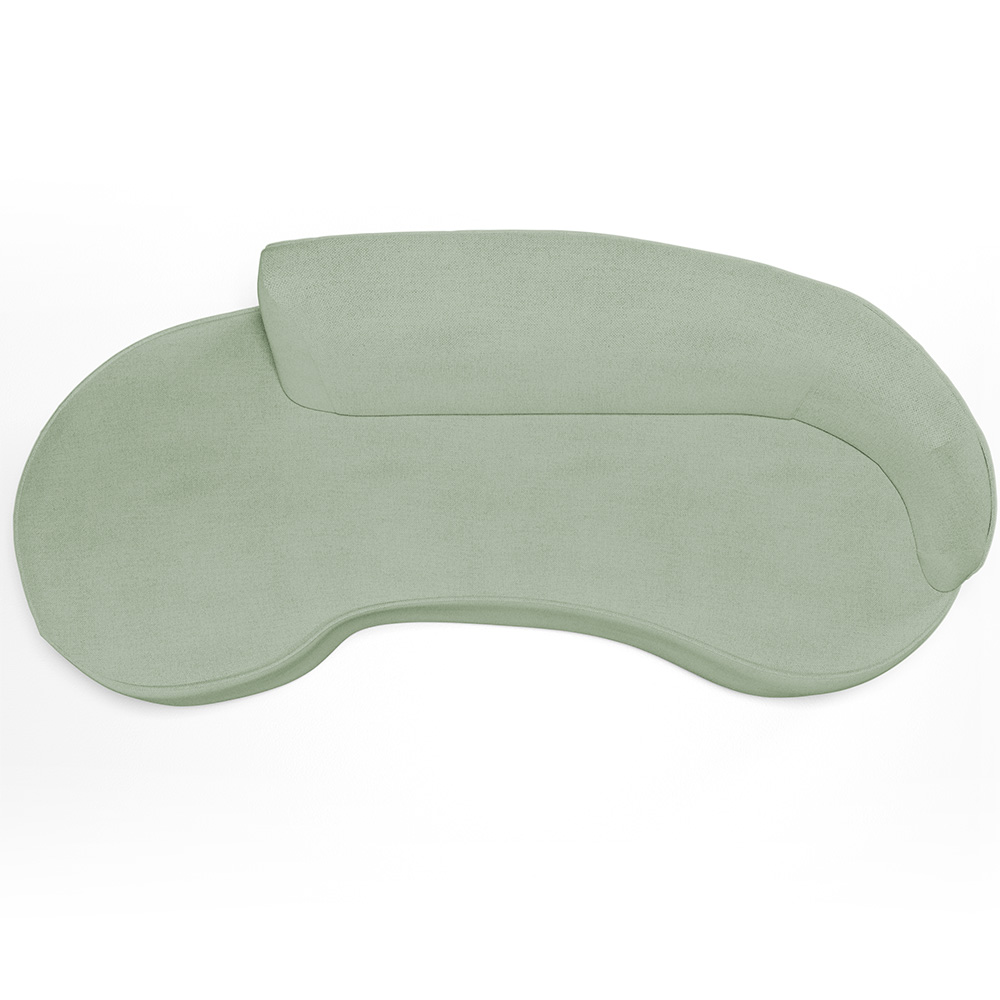 Sofá 3 Lugares Curvo Sala de Estar Living Firenze Direito D02 Linho Verde 180 cm D-477 - Lyam