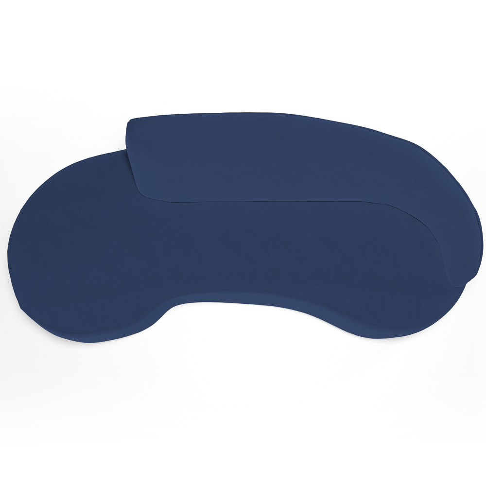 Sofá 3 Lugares Curvo Sala de Estar Living Firenze Direito D02 Veludo Azul Marinho 180 cm C-304 - Lyam