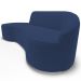 Sofá 3 Lugares Curvo Sala de Estar Living Firenze Direito D02 Veludo Azul Marinho 180 cm C-304 - Lyam