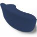Sofá 3 Lugares Curvo Sala de Estar Living Firenze Direito D02 Veludo Azul Marinho 230 cm C-304 - Lyam