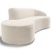 Sofá 3 Lugares Curvo Sala de Estar Living Firenze Direito D02 Veludo Bege 210 cm C-309 - Lyam
