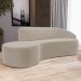 Sofá 3 Lugares Curvo Sala de Estar Living Firenze Direito D02 Veludo Champagne 210 cm C-68 - Lyam
