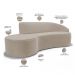 Sofá 3 Lugares Curvo Sala de Estar Living Firenze Direito D02 Veludo Champagne 210 cm C-68 - Lyam