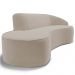 Sofá 3 Lugares Curvo Sala de Estar Living Firenze Direito D02 Veludo Champagne 210 cm C-68 - Lyam