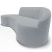 Sofá 3 Lugares Curvo Sala de Estar Living Firenze Direito D02 Veludo Cinza 180 cm C-317 - Lyam