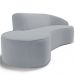 Sofá 3 Lugares Curvo Sala de Estar Living Firenze Direito D02 Veludo Cinza 180 cm C-317 - Lyam