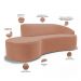 Sofá 3 Lugares Curvo Sala de Estar Living Firenze Direito D02 Veludo Marrom Canela 210 cm C-276 - Lyam