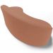Sofá 3 Lugares Curvo Sala de Estar Living Firenze Direito D02 Veludo Marrom Canela 210 cm C-276 - Lyam