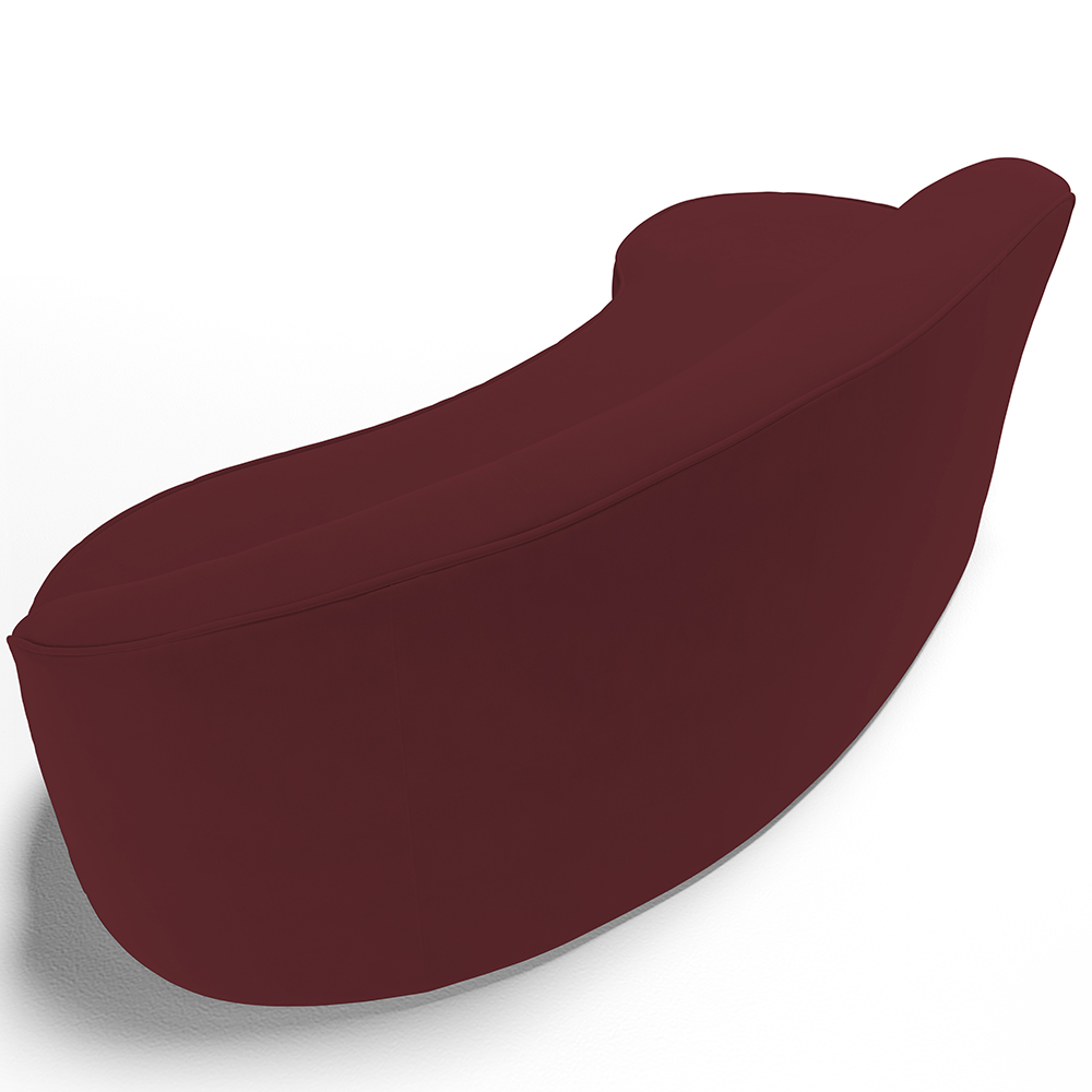 Sofá 3 Lugares Curvo Sala de Estar Living Firenze Direito D02 Veludo Marsala 210 cm C-278 - Lyam