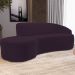 Sofá 3 Lugares Curvo Sala de Estar Living Firenze Direito D02 Veludo Roxo 210 cm C-292 - Lyam