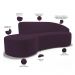 Sofá 3 Lugares Curvo Sala de Estar Living Firenze Direito D02 Veludo Roxo 210 cm C-292 - Lyam