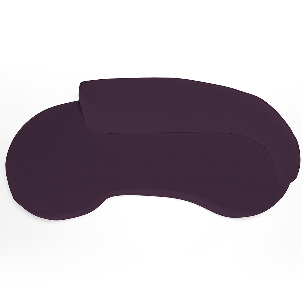 Sofá 3 Lugares Curvo Sala de Estar Living Firenze Direito D02 Veludo Roxo 210 cm C-292 - Lyam