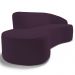 Sofá 3 Lugares Curvo Sala de Estar Living Firenze Direito D02 Veludo Roxo 210 cm C-292 - Lyam
