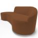 Sofá 3 Lugares Curvo Sala de Estar Living Firenze Direito D02 Veludo Telha 180 cm C-262 - Lyam