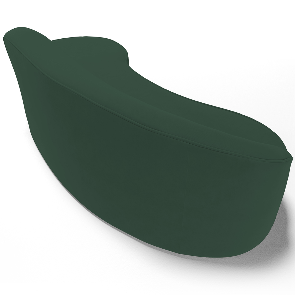 Sofá 3 Lugares Curvo Sala de Estar Living Firenze Direito D02 Veludo Verde Musgo 180 cm C-303 - Lyam