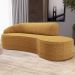 Sofá 3 Lugares Curvo Sala de Estar Living Firenze Esquerdo D02 Prime Bouclê Mostarda 210cm PB-03 - Lyam Decor