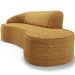 Sofá 3 Lugares Curvo Sala de Estar Living Firenze Esquerdo D02 Prime Bouclê Mostarda 210cm PB-03 - Lyam Decor