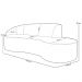 Sofá 3 Lugares Curvo Sala de Estar Living Firenze Esquerdo D02 Prime Bouclê Mostarda 210cm PB-03 - Lyam Decor