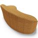 Sofá 3 Lugares Curvo Sala de Estar Living Firenze Esquerdo D02 Prime Bouclê Mostarda 210cm PB-03 - Lyam Decor